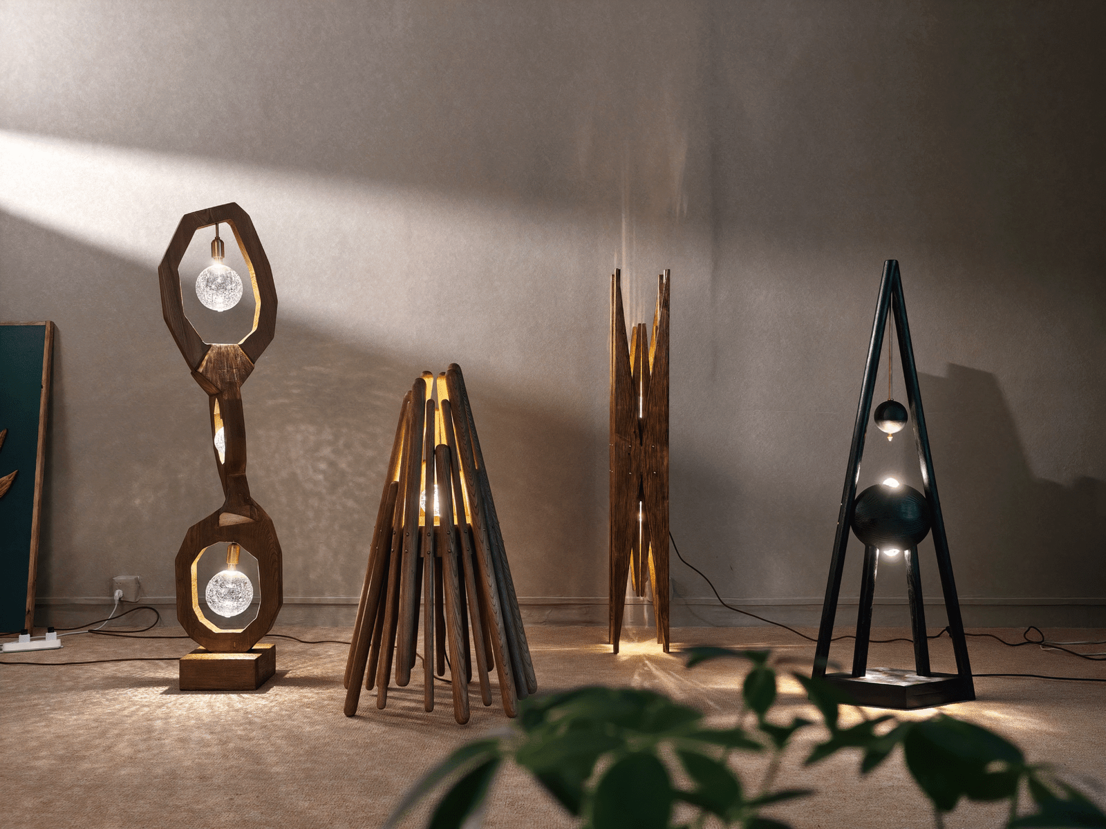 Artistic Handmade Solid Wood Floor Lamps Collection scaled | Flowlight Design