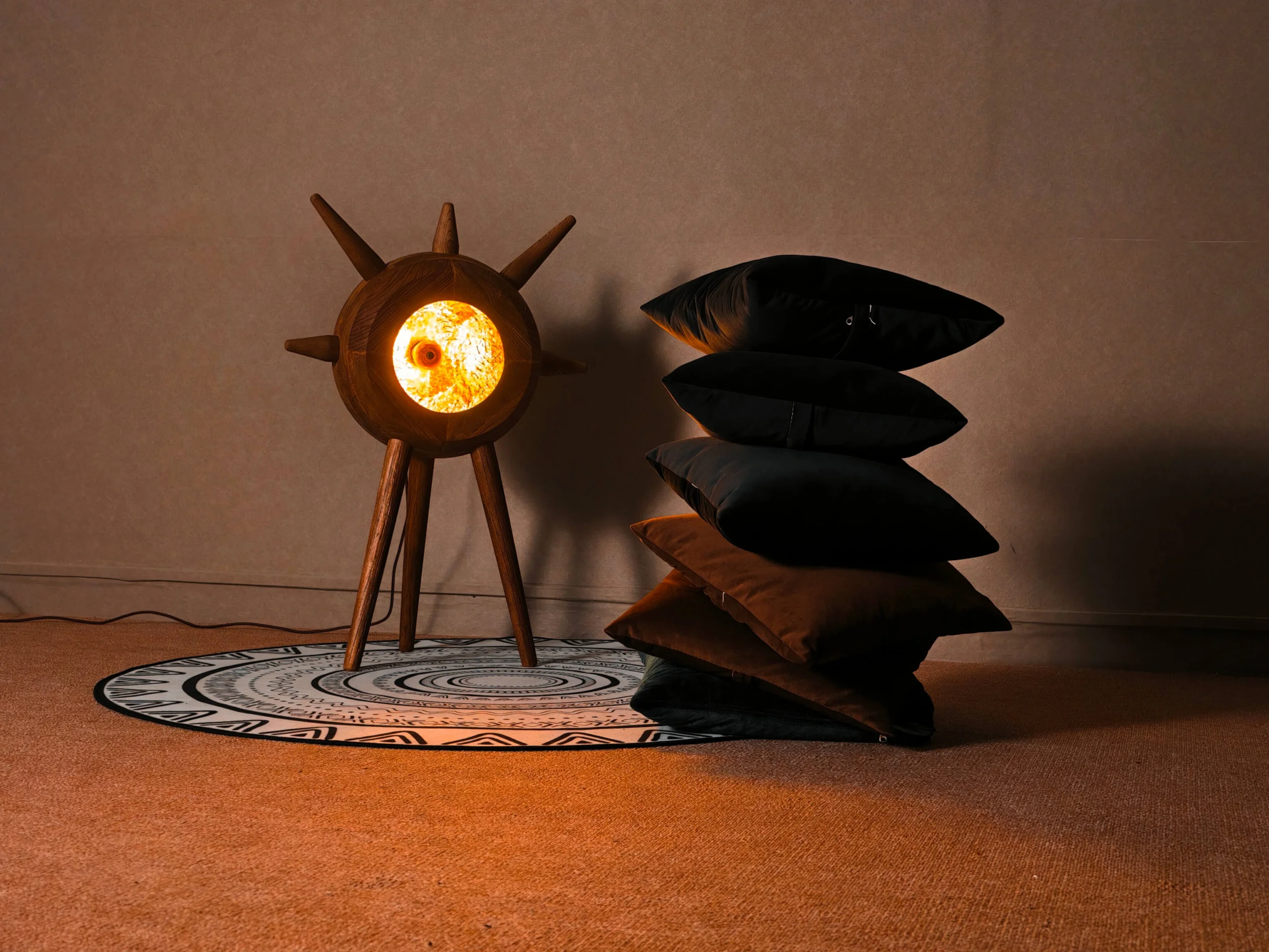 Artistic Natural Solid Wood Demonlet Floor Lamp scaled – Flowlight Design Artistic Natural Solid Wood Demonlet Floor Lamp scaled | Flowlight Design
