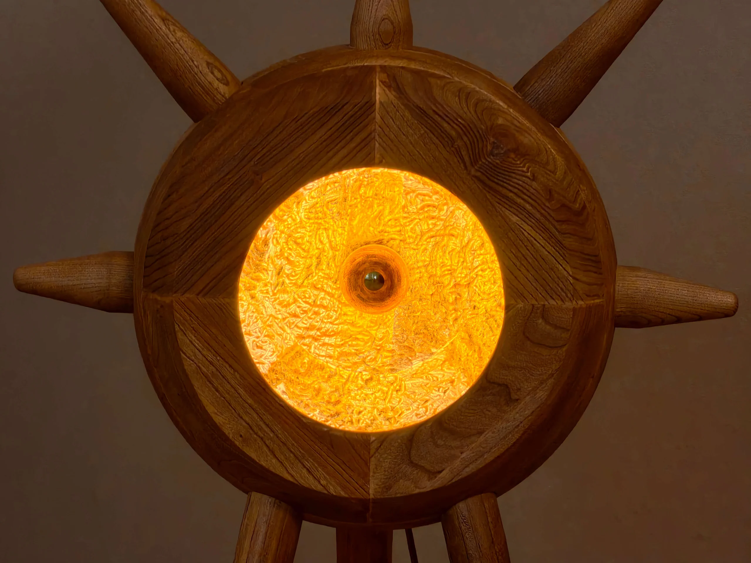 Artistic Natural Solid Wood Demonlet Floor Lamp2 scaled – Flowlight Design This artistic floor lamp, named Demonlet, is a handmade product crafted from natural solid wood. Its design evokes a European and American medieval style. It is a product of FLOWLIGHT DESIGN INC. and can be found at flowlightdesign.com.