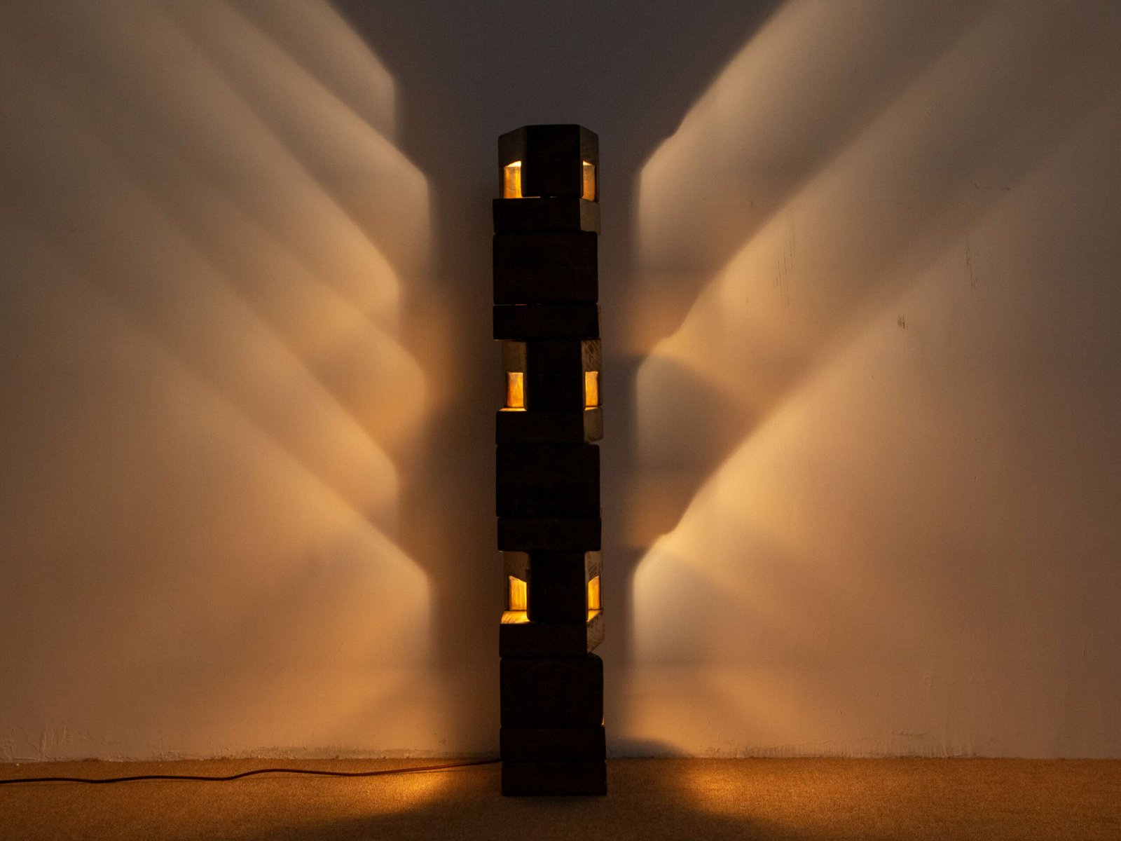 Handmade Natural Solid Wood Artistic Floor Lamp 1 scaled | Flowlight Design