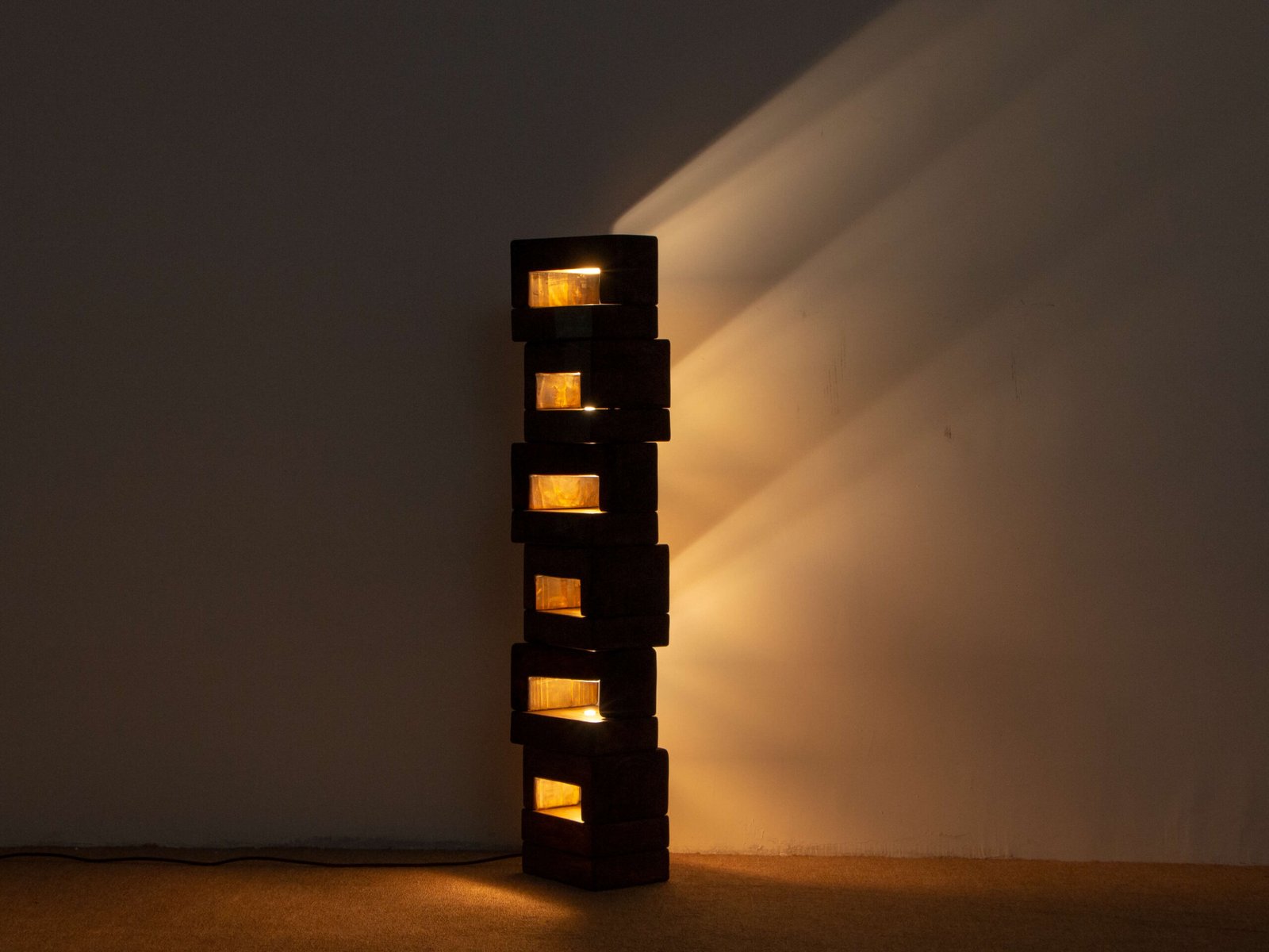 Handmade Natural Solid Wood Artistic Floor Lamp Piller by FLOWLIGHT DESIGN INC scaled | Flowlight Design